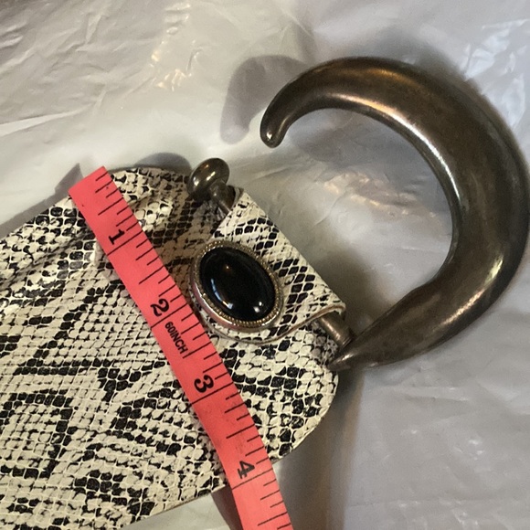 Vintage Stamped Silver and Leather Belt - Picture 6 of 8